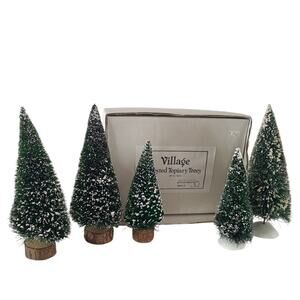DEPARTMENT 56 VILLAGE FROSTED VTG TOPIARY TREES SETS Set of 5